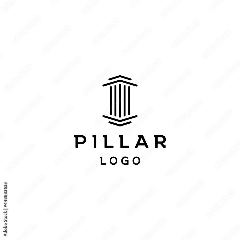 Pillar icon design. Creative pillar logo design vector related to attorney, law firm, lawyers, building, architect or university Pillar icon design. Creative pillar logo design vector related to attorney, law firm, lawyers, building, architect or university