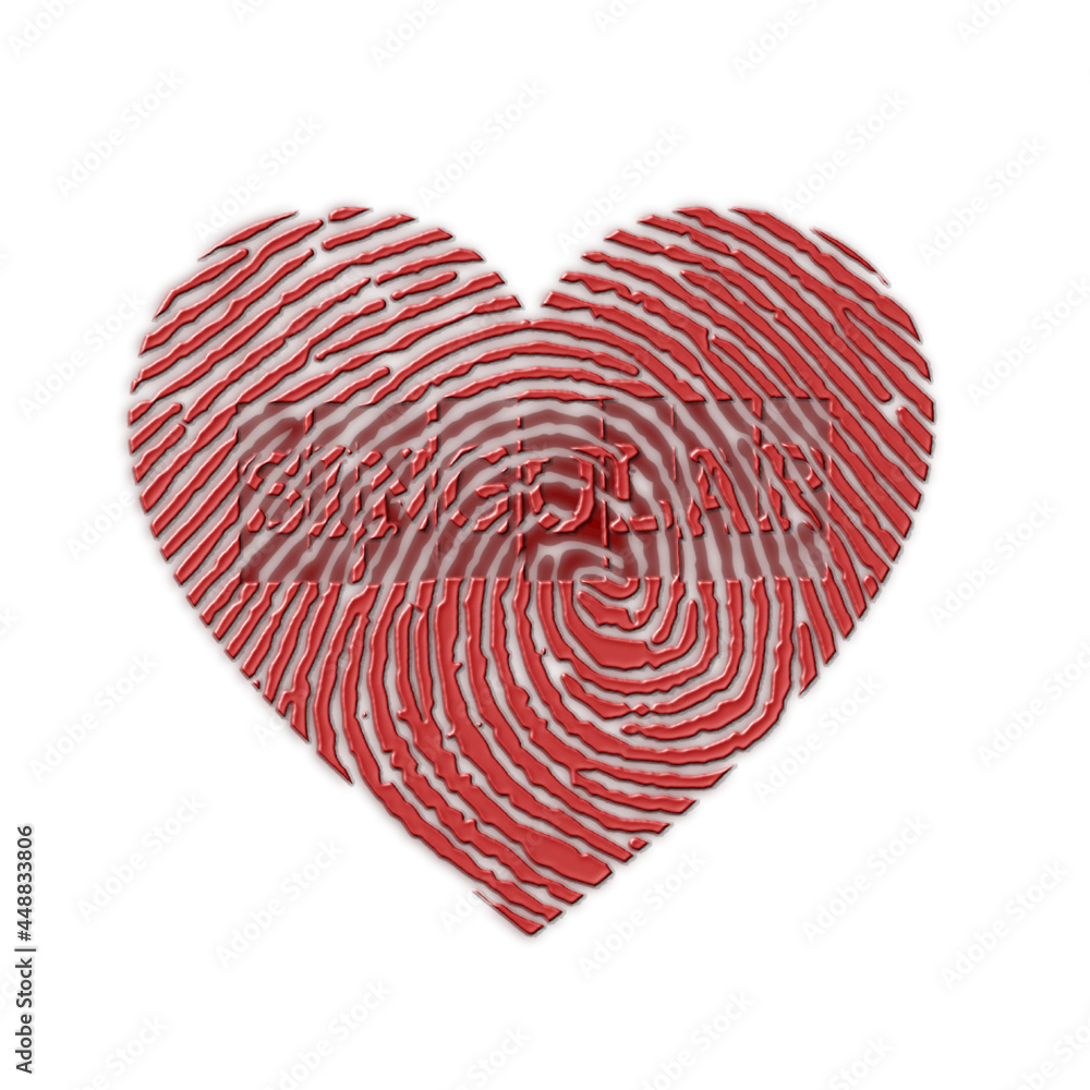 heart with fingerprint design and the word singular. heart with fingerprint design and the word singular.