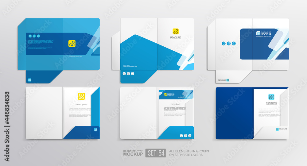 Tableau sur toile Business  folder design with abstract branding graphics vector set