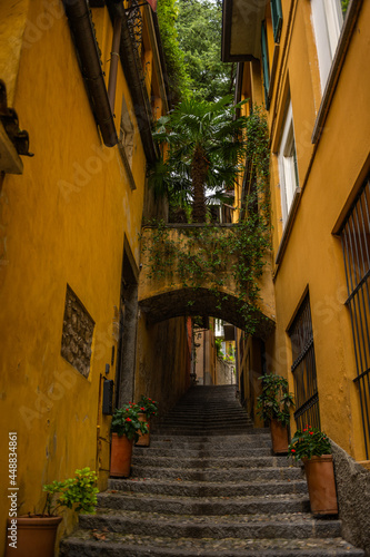 Bellagio  Como lake  Lombardy  Italy. Editorial picture of small narrow alleys and stairs in the city of BellagioBellagio Como lake