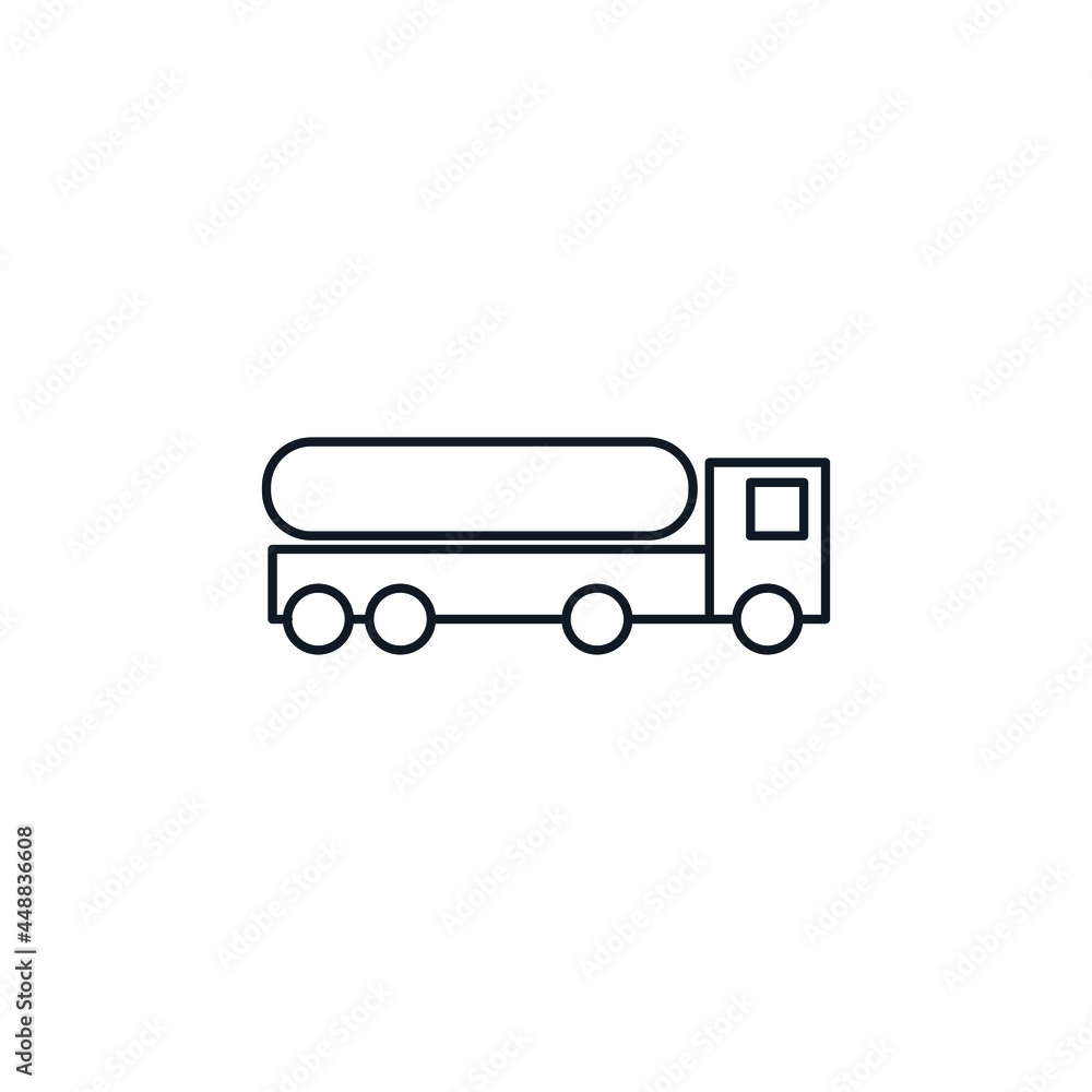 Fuel truck thin line icon stock illustration Fuel truck thin line icon stock illustration