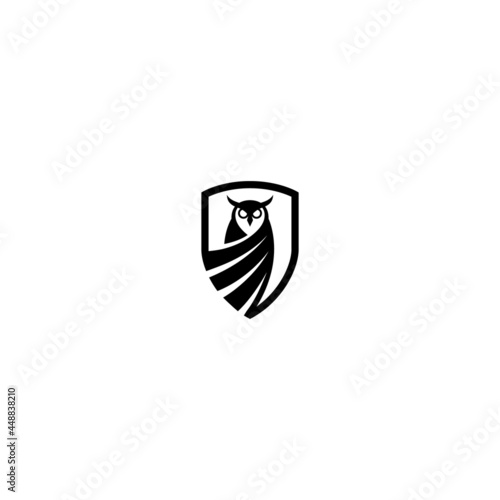owl shield logo vector design. logo template