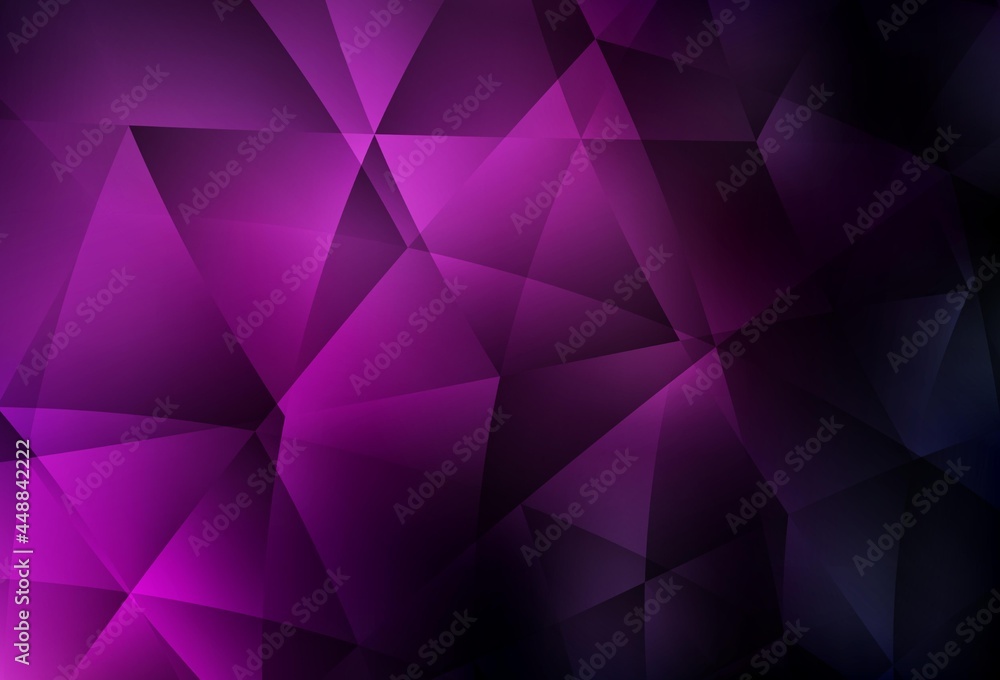 Fototapeta premium Dark Pink vector abstract polygonal pattern.