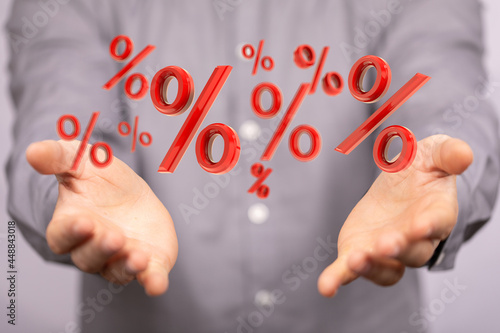 Blurred sale background percent 3d