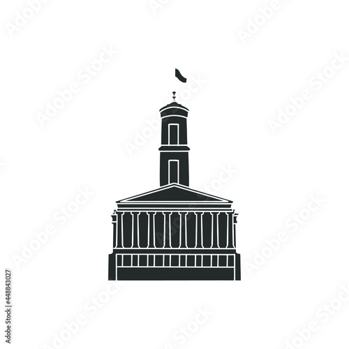 Nashville Capitol Icon Silhouette Illustration. Building Vector Graphic Pictogram Symbol Clip Art. Doodle Sketch Black Sign.