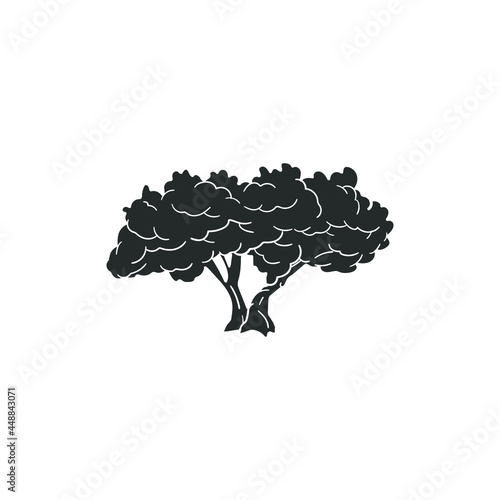 Olive Tree Icon Silhouette Illustration. Mediterranean Oil Vector Graphic Pictogram Symbol Clip Art. Doodle Sketch Black Sign.