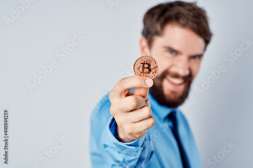 business man in shirt with tie cryptocurrency manager