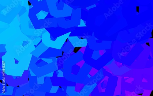 Dark Pink, Blue vector background with hexagons.