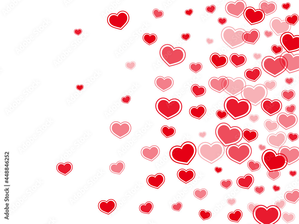 Beautiful red hearts falling vector illustration. Beautiful red hearts falling vector illustration.