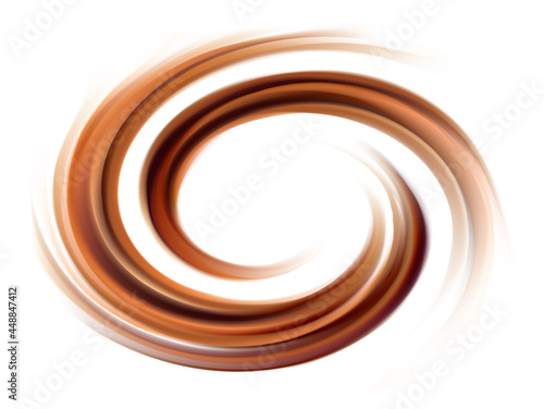 Vector background of swirling creamy chocolate texture