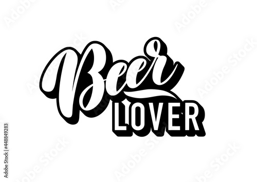 Fotografia simple black and white lettering beer lover logo
