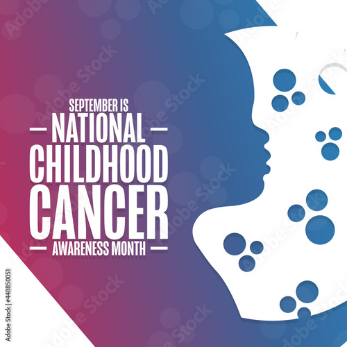 September is National Childhood Cancer Awareness Month. Holiday concept. Template for background, banner, card, poster with text inscription. Vector EPS10 illustration.