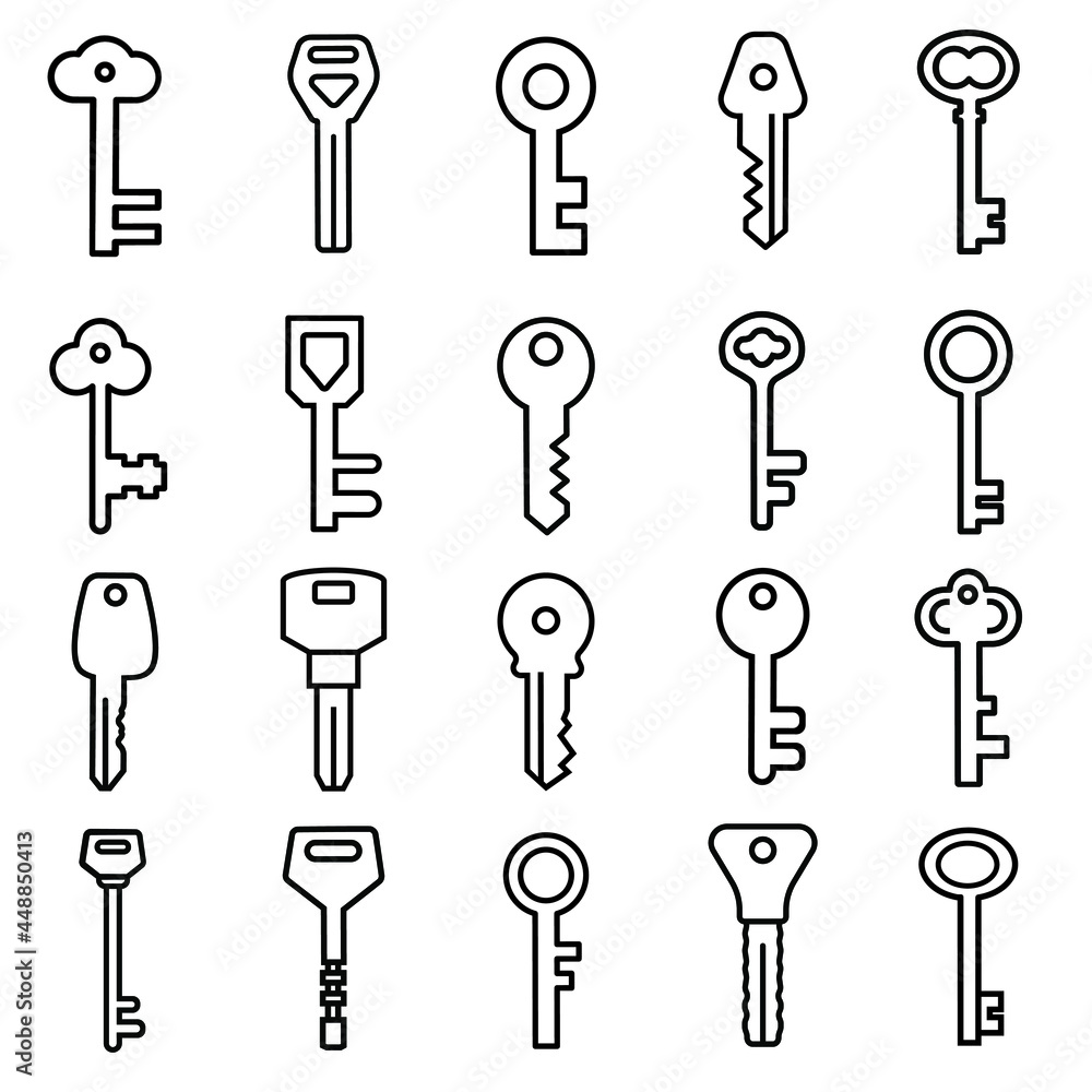 Key icon vector set. Key illustration sign collection. Key microphone symbol or logo. Key icon vector set. Key illustration sign collection. Key microphone symbol or logo.