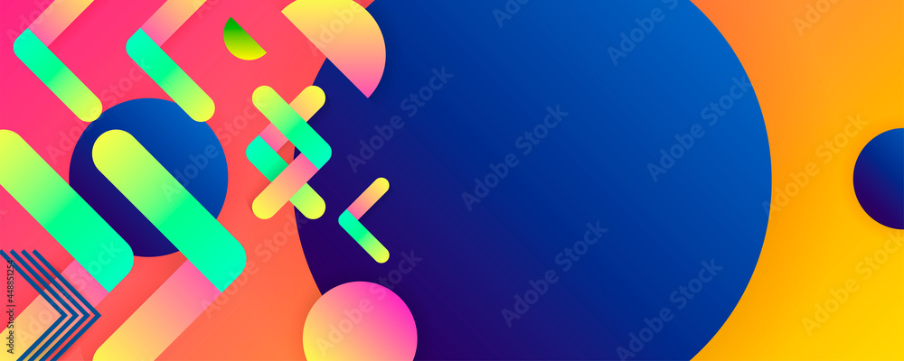 Bright juicy colors background with geometric elements, lines and dots for text, universal design, banner concept Bright juicy colors background with geometric elements, lines and dots for text, universal design, banner concept