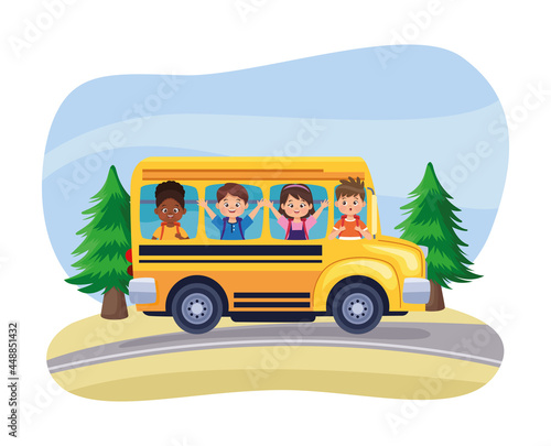 kids in school bus
