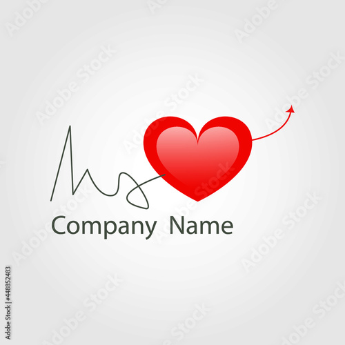 Heart Logo vector template. Cardiology Medical healthcare Logotype concept icon.