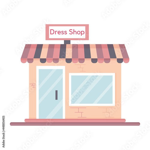 Isolated flat dress shop icon