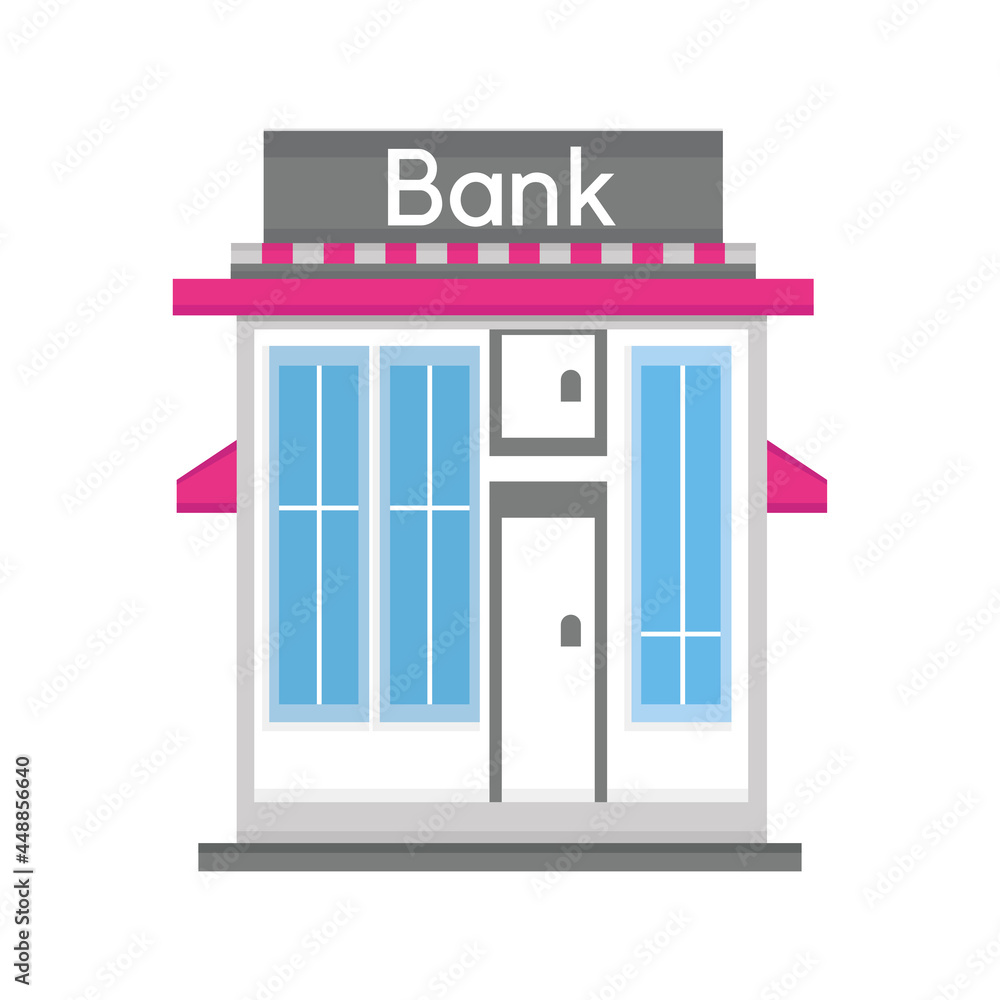 Isolated flat bank building icon Isolated flat bank building icon