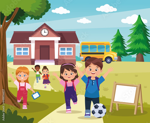 kids playing in school