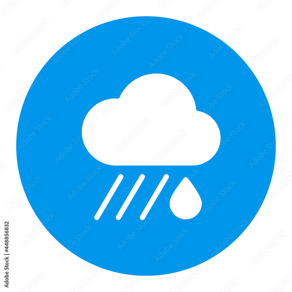 Raincloud with raindrop glyph icon. Weather sign Raincloud with raindrop glyph icon. Weather sign