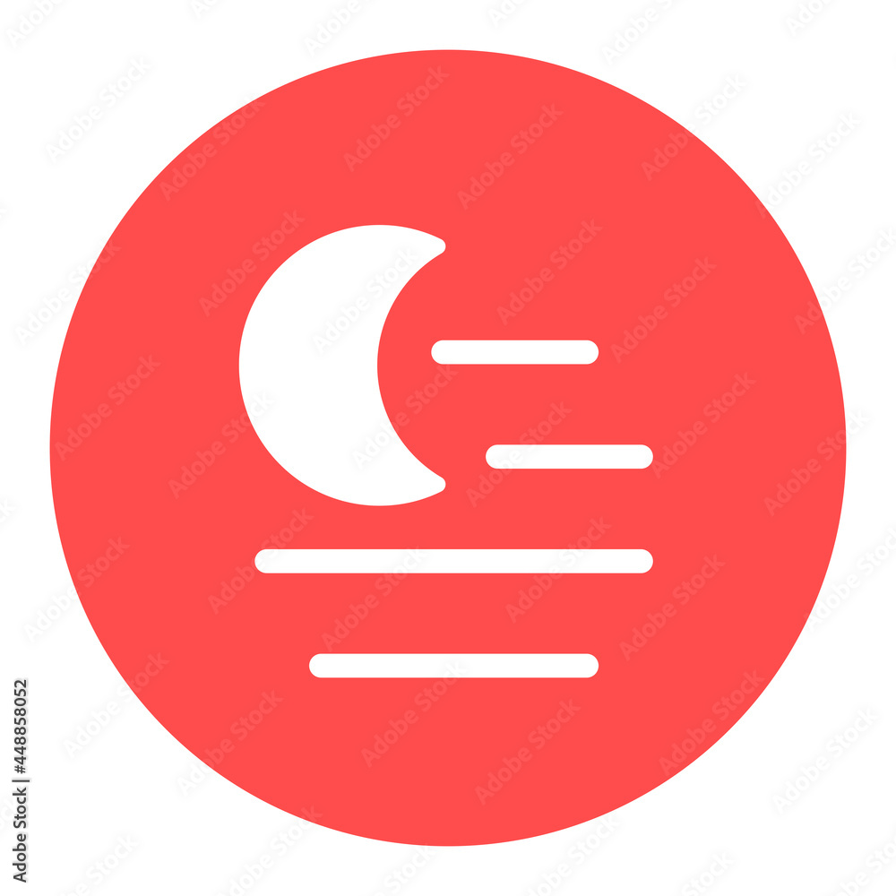 Fog night vector flat glyph icon. Weather sign Fog night vector flat glyph icon. Weather sign