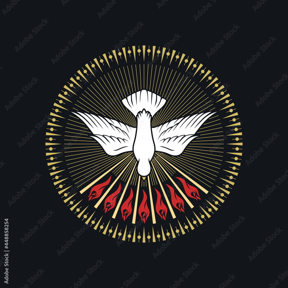 © biblebox - Christian illustration. The image of a dove - a symbol of the Holy Spirit of God, peace, rest and humility, in the context of the symbol of the Holy Trinity. © biblebox - Christian illustration. The image of a dove - a symbol of the Holy Spirit of God, peace, rest and humility, in the context of the symbol of the Holy Trinity.