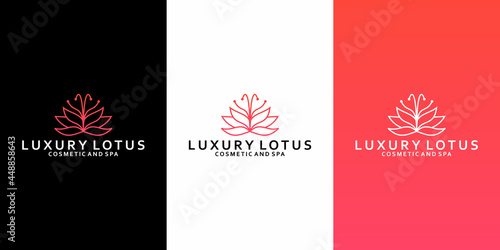 luxurious lotus logo design for your business saloon, spa, yoga