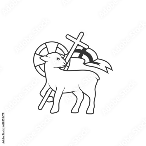 Christian illustration. The Lamb of God who takes away the sin of the whole world. photo