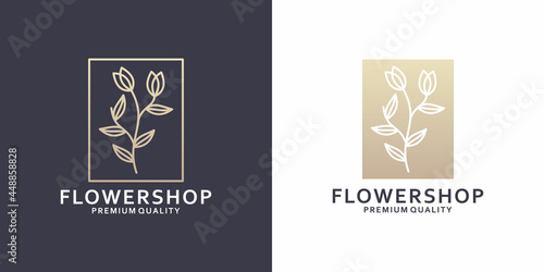 minimalist flower shop logo for florist