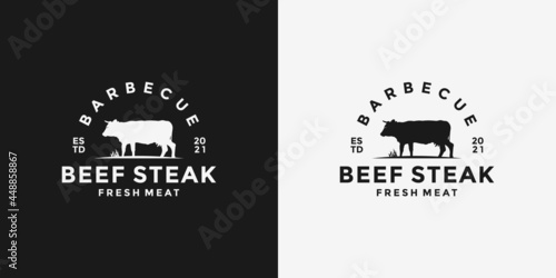 beef steak logo design for restaurant