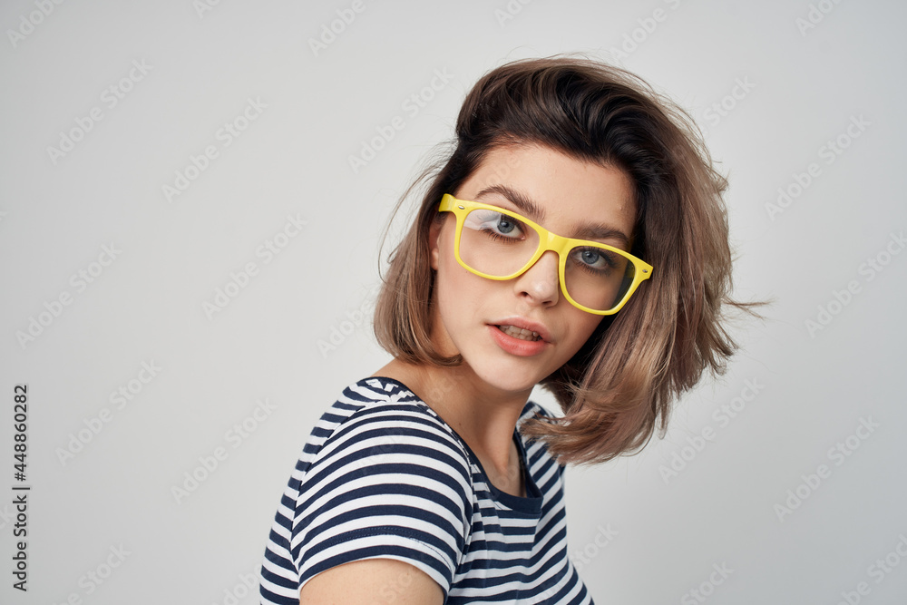 woman with glasses in red skirt fashionable clothes lifestyle woman with glasses in red skirt fashionable clothes lifestyle
