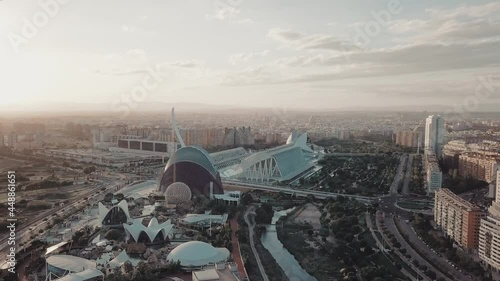 Top view of Valencia Aquarium Spain at sunset October 2019. High quality 3k footage photo