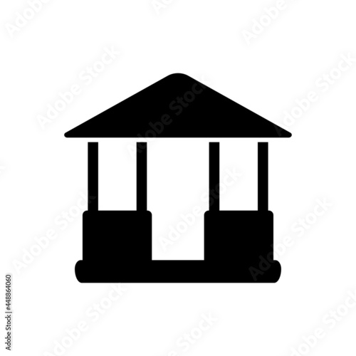 Gazebo icon. Black silhouette. Side view. Vector simple flat graphic illustration. The isolated object on a white background. Isolate.