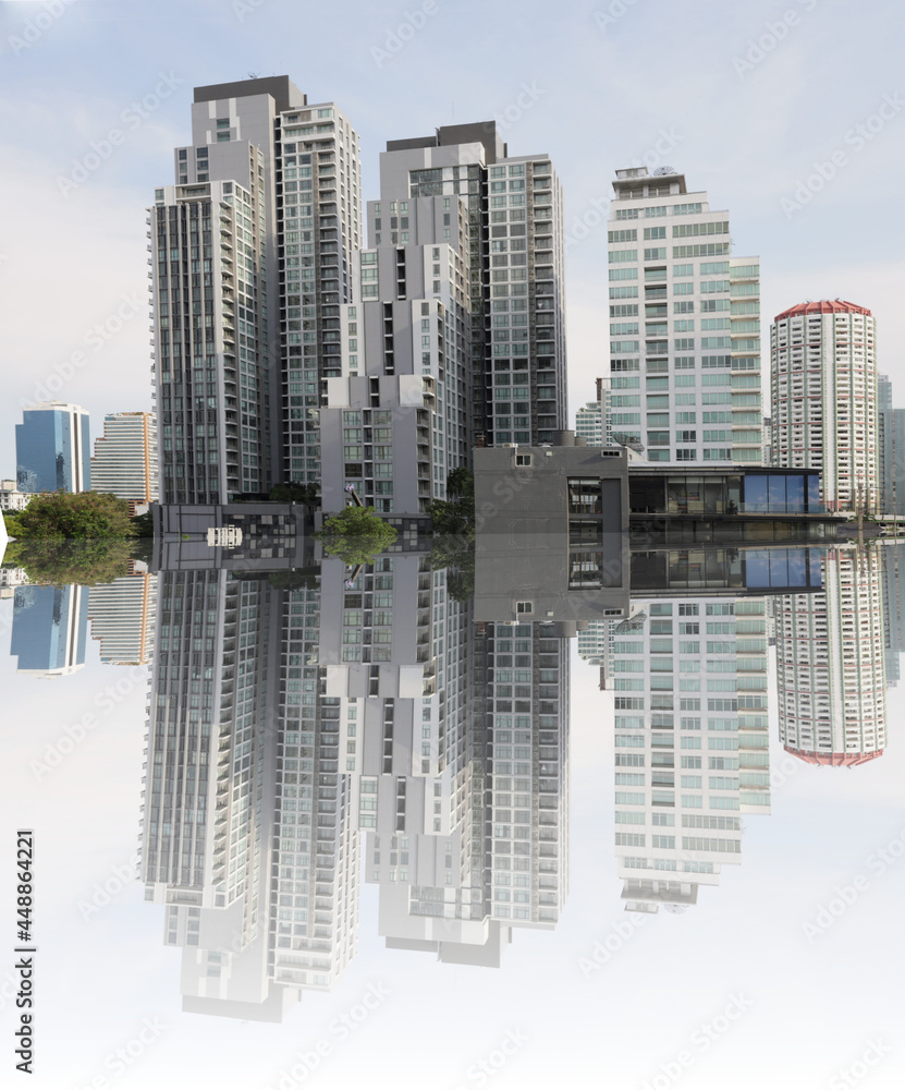 Obraz premium buildings and condos Houses and buildings in the city of Thailand.