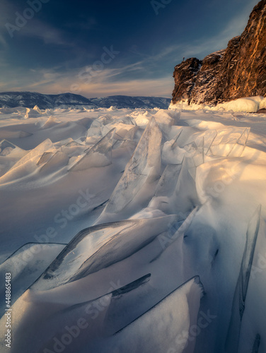 Winter landscape with ice photo