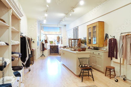 Empty clothing store interior