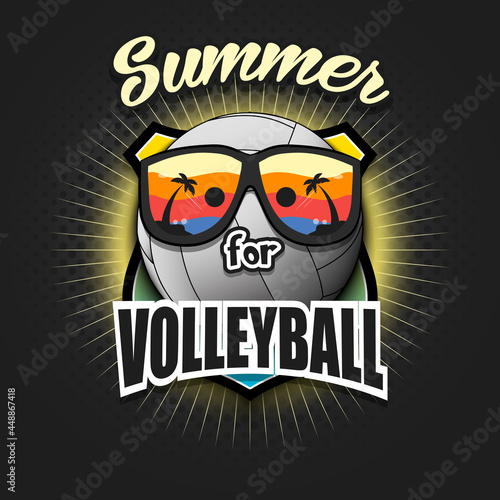 Summer volleyball logo. Summer for volleyball