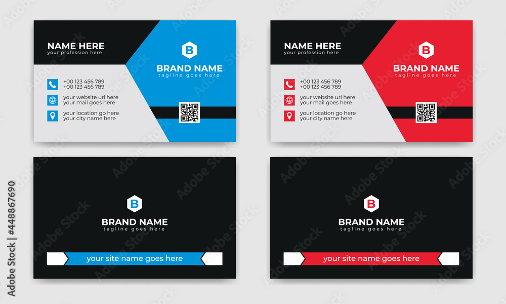 Red and Blue modern creative Corporate business card Template 40 and name card, simple, Eye catching, Professional, clean template vector design with Triangle, Rectangle and Hexagon layout Red and Blue modern creative Corporate business card Template 40 and name card, simple, Eye catching, Professional, clean template vector design with Triangle, Rectangle and Hexagon layout