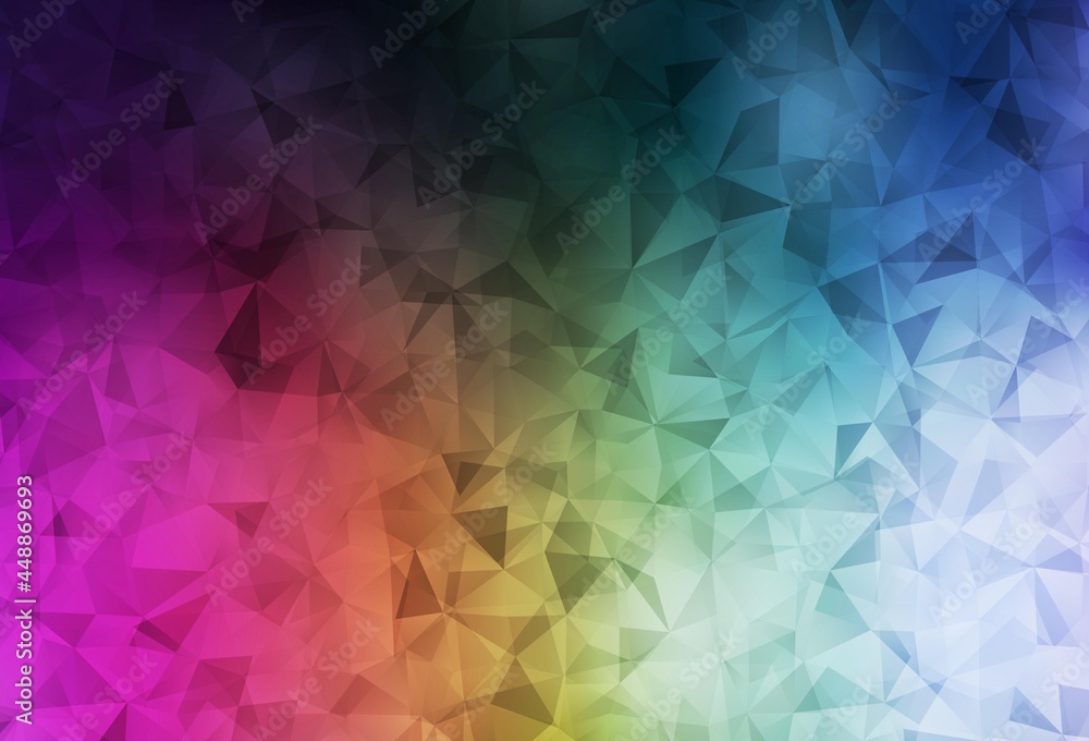 Fototapeta premium Dark Multicolor vector polygon abstract layout.