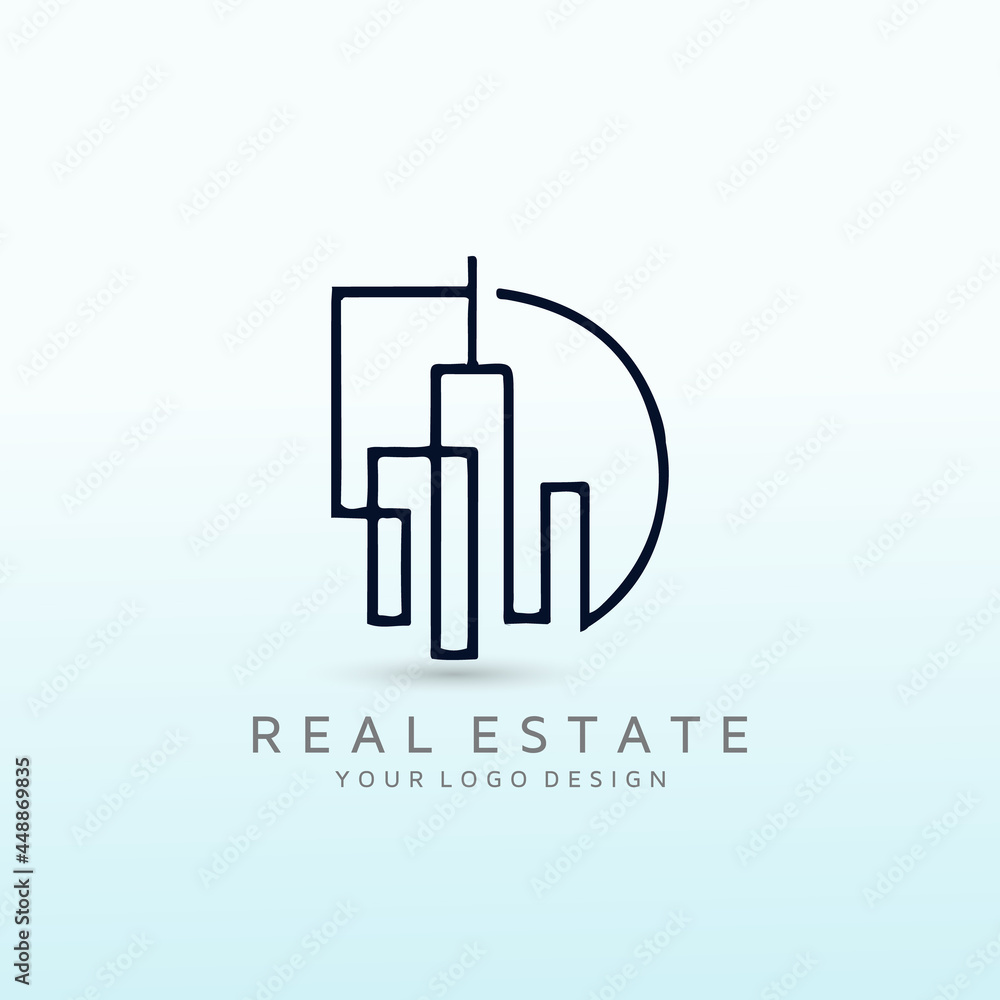 Real Estate Agent Logo to Attract Sophisticated Clientele letter RD