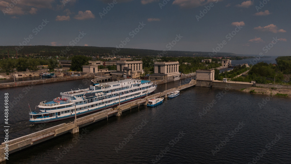 Top-view of a passenger cruise ship Top-view of a passenger cruise ship