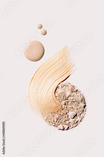 Light Liquid and Powder Foundation Styled Cosmetics Set  photo