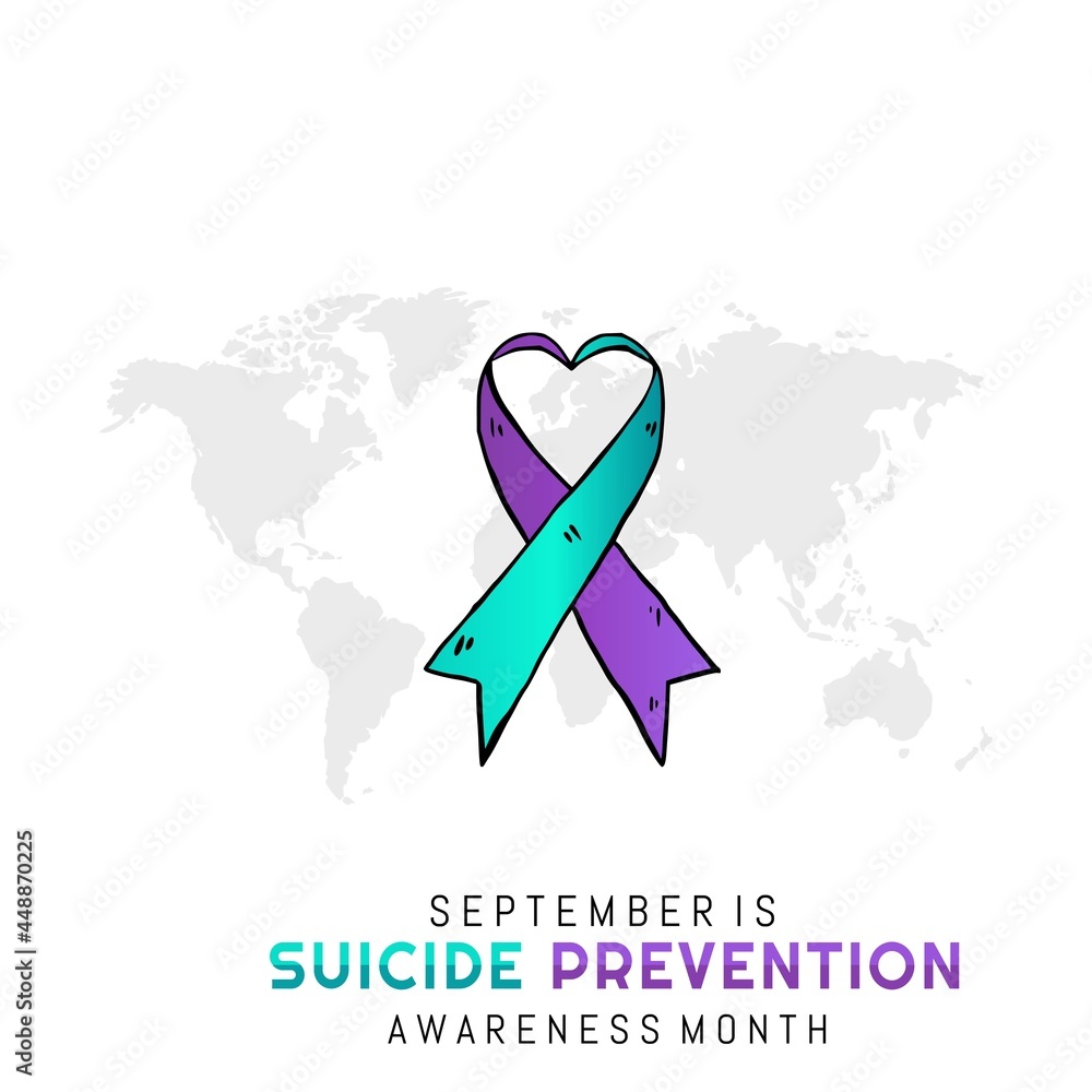 Fototapeta premium Suicide Prevention Awareness Month Vector Illustration. Suitable for greeting card poster and banner.
