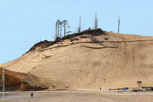 Fototapeta Naklejka Na Ścianę i Meble -  Along the Oregon Coast: The sand dunes at Cape Kiwanda state natural area, one of the three stops along the three capes scenic route on the Oregon coast.