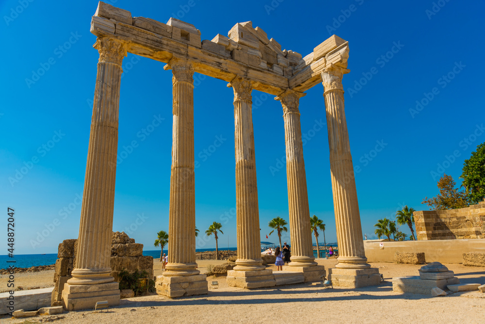 SIDE, TURKEY: Temple of Apollo. Ruins of an ancient Roman city.