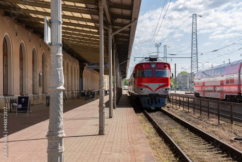 Railway Station At Sunny Day photo