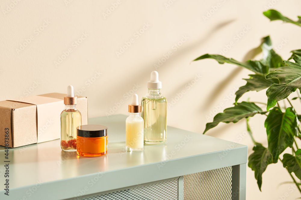 Essential oils and face cream. Essential oils and face cream.