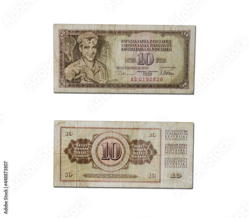 Foto 10 Yugoslavian Dinars, vintage banknote