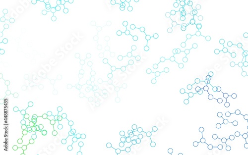 Light Blue  Green vector pattern with artificial intelligence network.