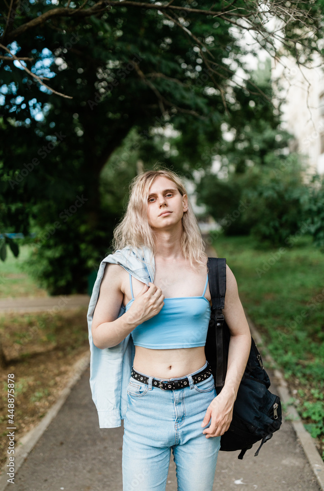 Young transgender woman outdoors Young transgender woman outdoors